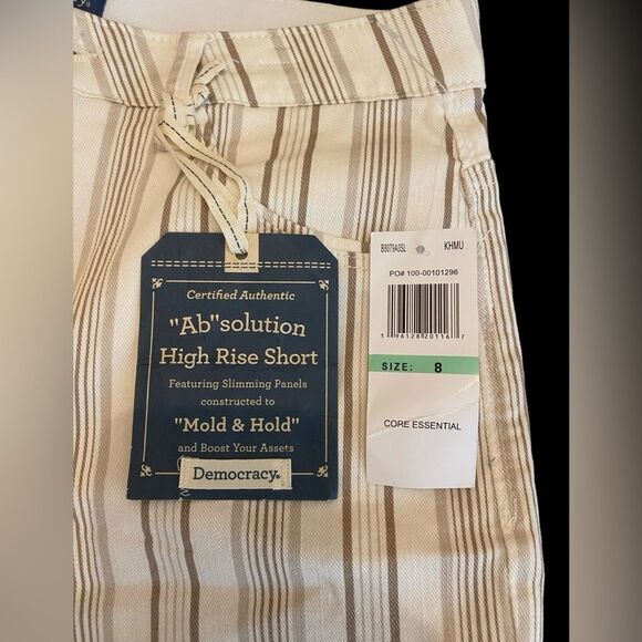 Democracy Ab Solution high rise stripe shorts core essential NWT size 8 - Picture 8 of 12